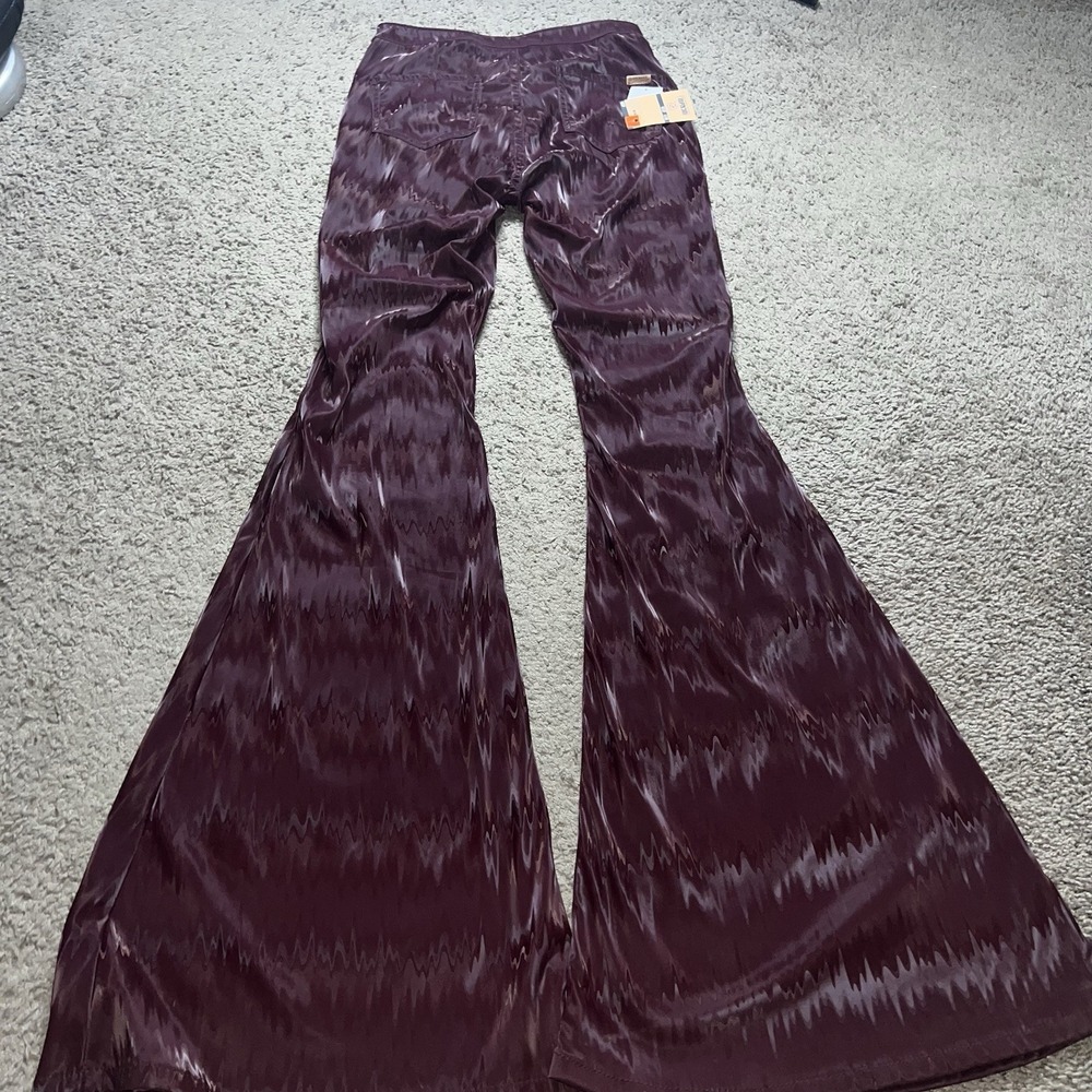 Rock & Roll Denim Hippi 27x34 Bargain Bell Pull On High Rise Flare Aztec Stretch - Picture 5 of 5